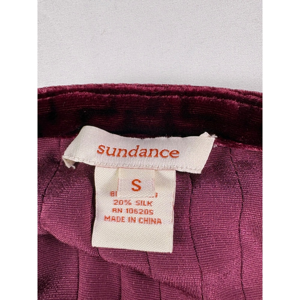Sundance Tunic Dress S Silk Blend Velvet Pintuck Boho Rich Jewel Whimsigoth Luxe - Picture 4 of 8